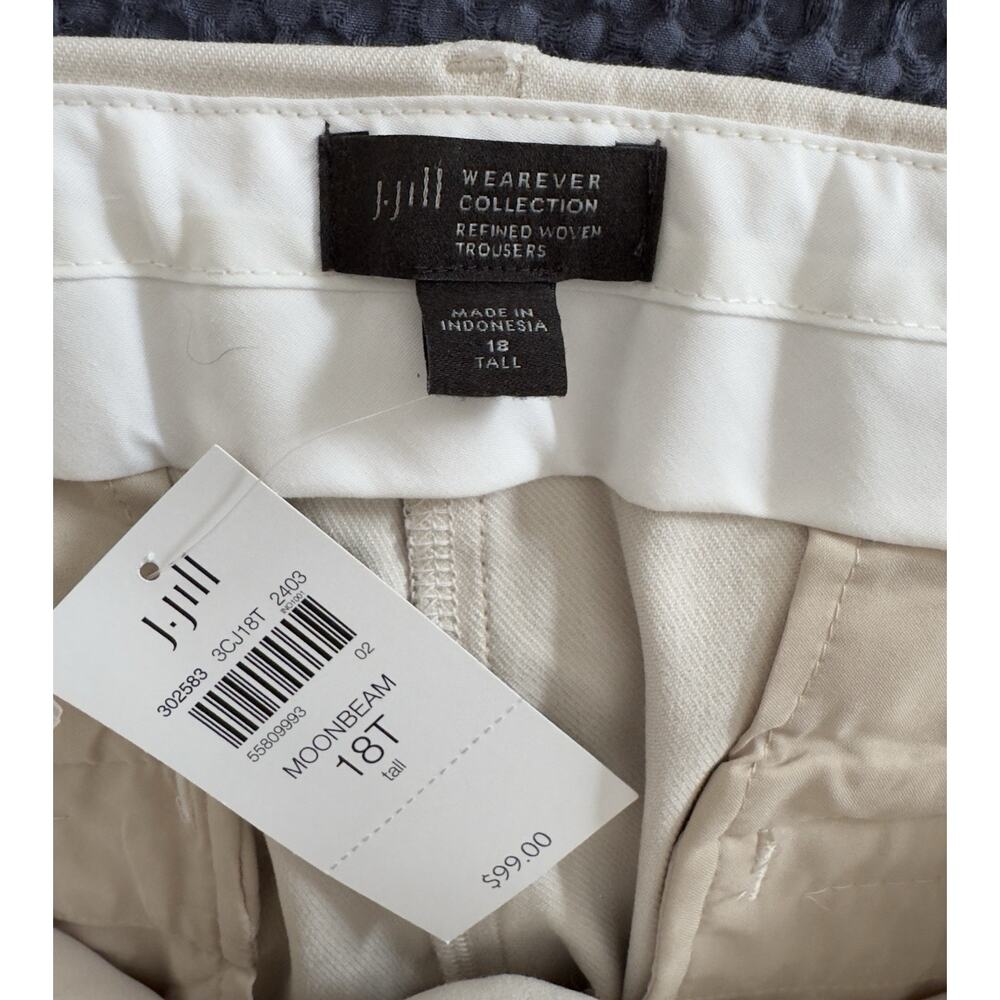 J Jill Wearever Collection Cream Oatmeal Tan Woven Trousers Plus Size 18 Tall - Picture 3 of 8